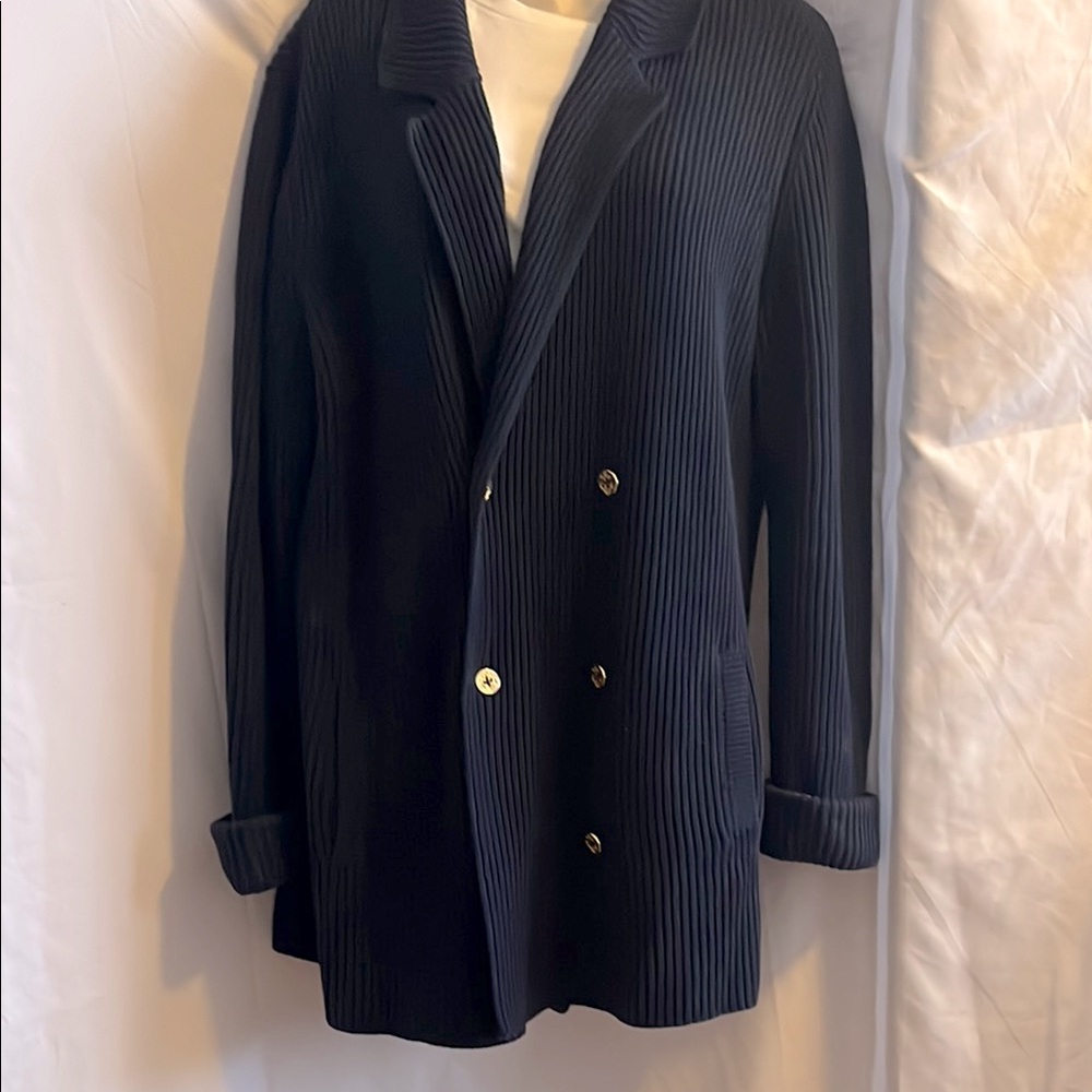 Ralph Lauren Navy Blue Double-Breasted Cardigan